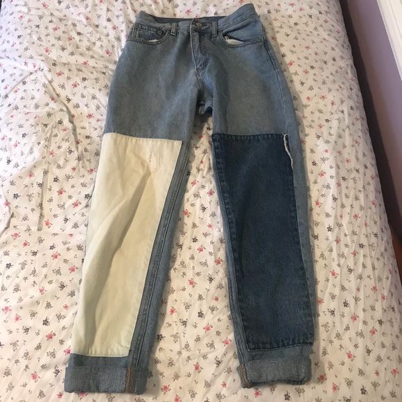 Denim - White Block/ Blue Block Design Jeans